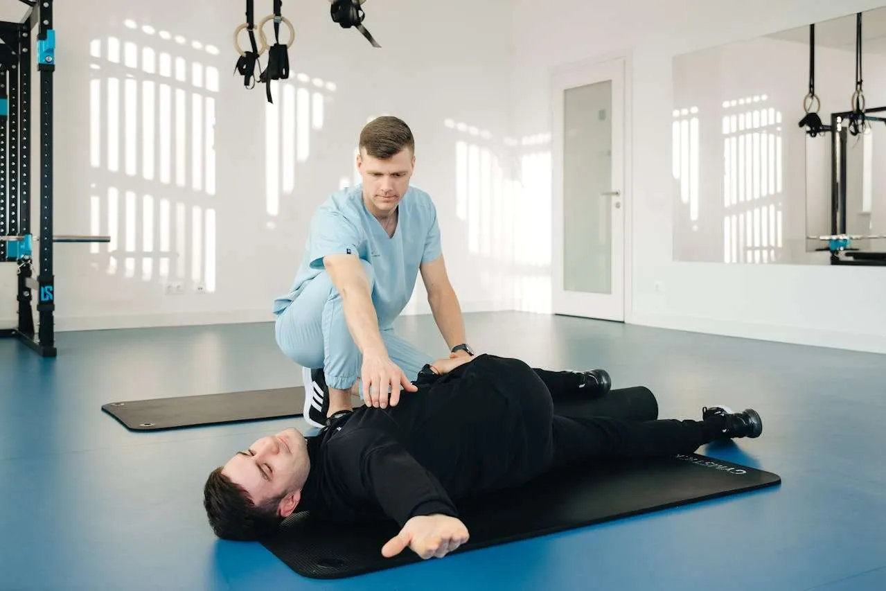 A person getting sports injury treatments.
